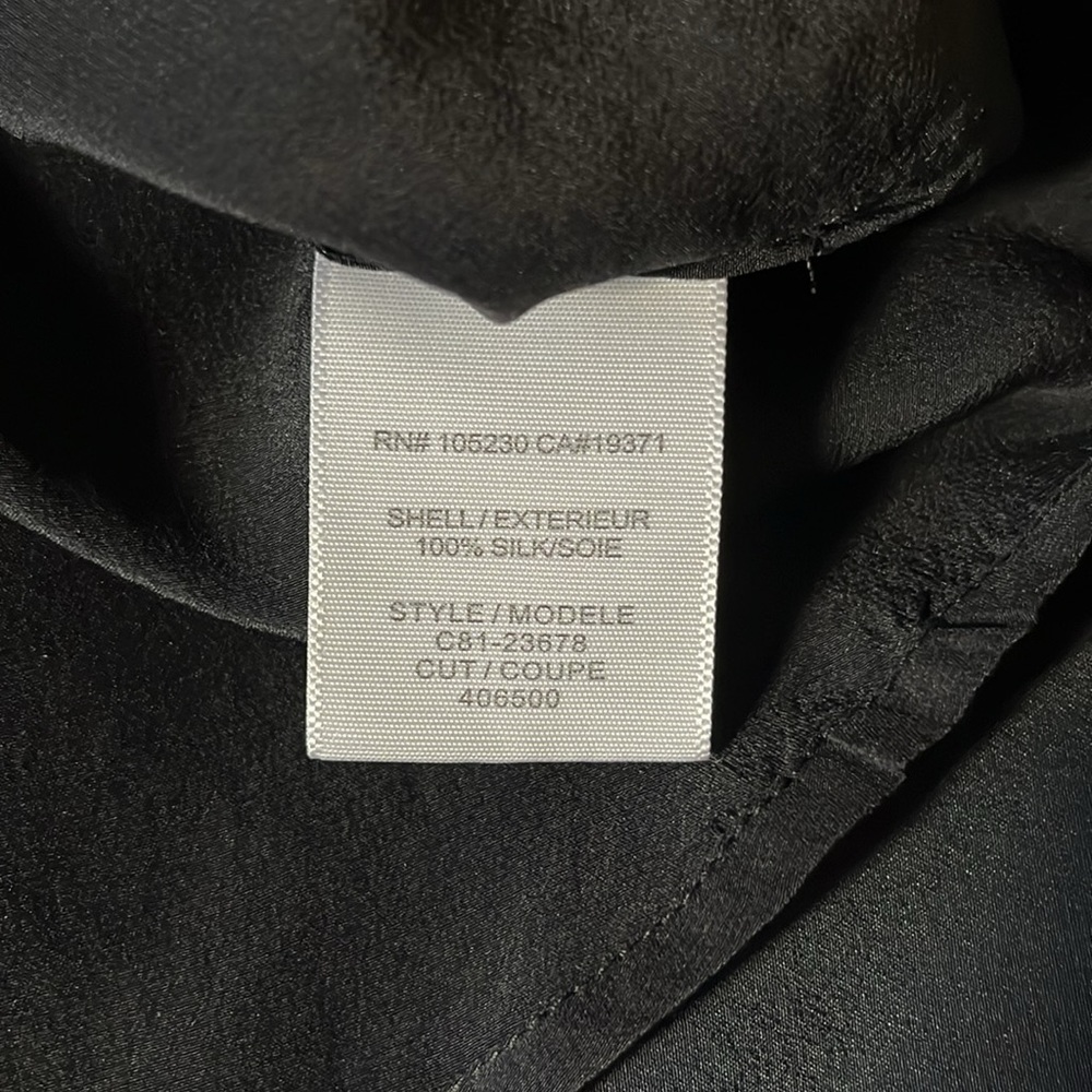 Joie 100% silk black peasant blouse top size M - Picture 11 of 11